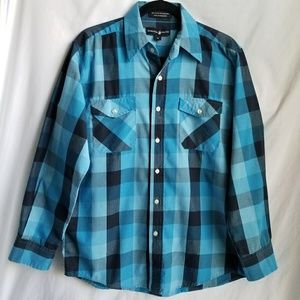 Beverly Hills Polo Club button up long plaid Med